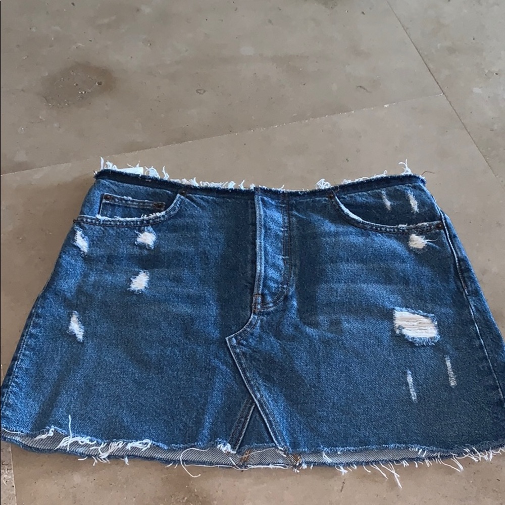 reformation jean skirt